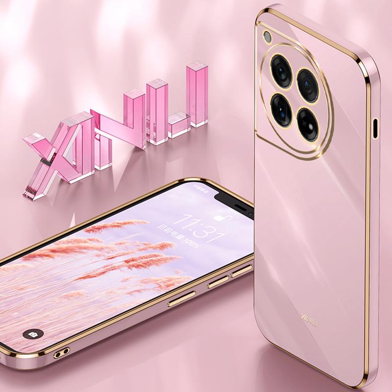 XINLI For OnePlus 12 5G Case Electroplating TPU Phone Cover Precise Lens Protection