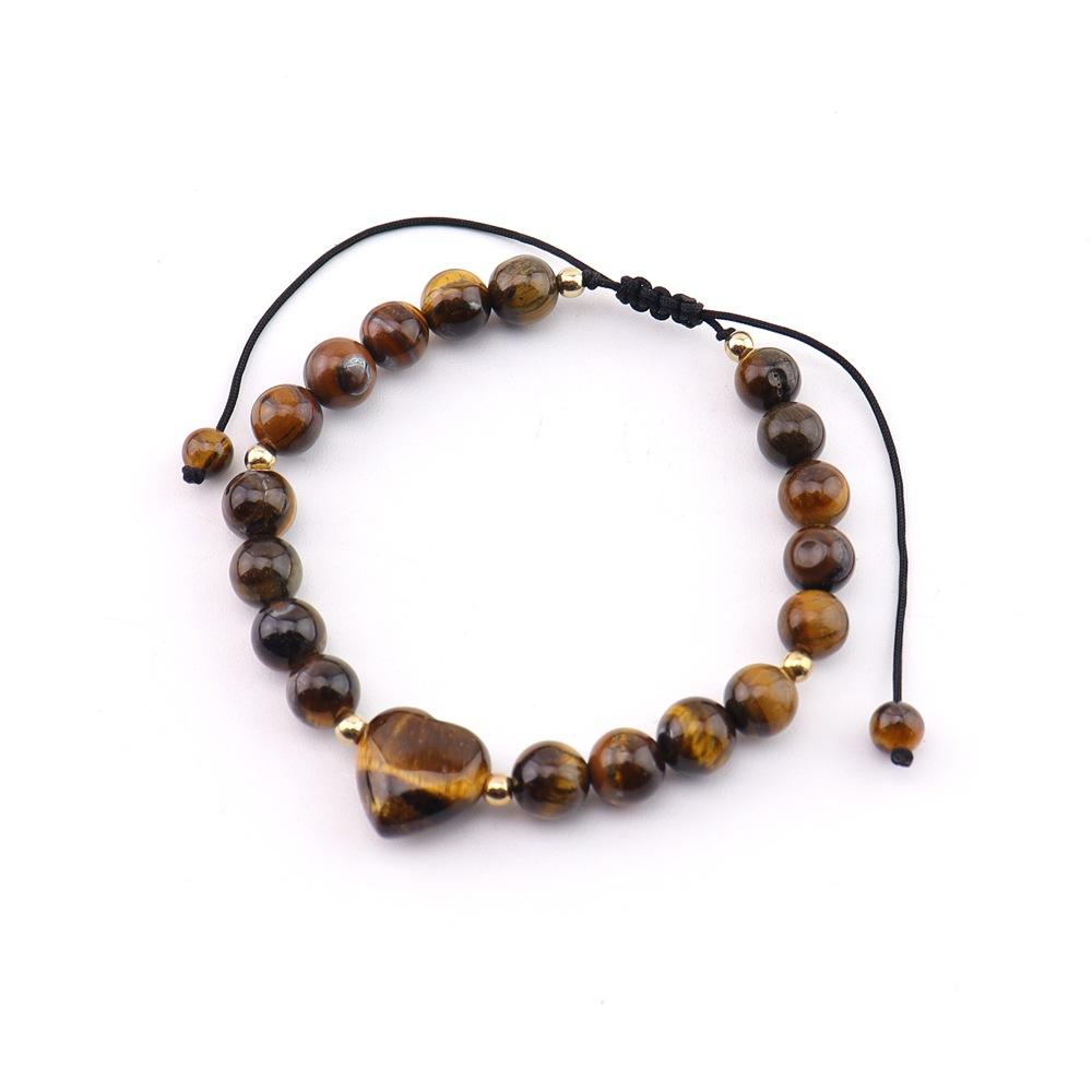 Natural Crystal Love Bracelet, Various Materials, White Powder Amethyst Beaded Bracelet, Adjustable Bracelet B111