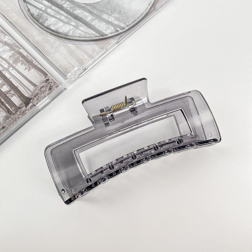 Transparent Gray Large Claw Clip - High-End Korean Hair Accessory for Women's Updos
