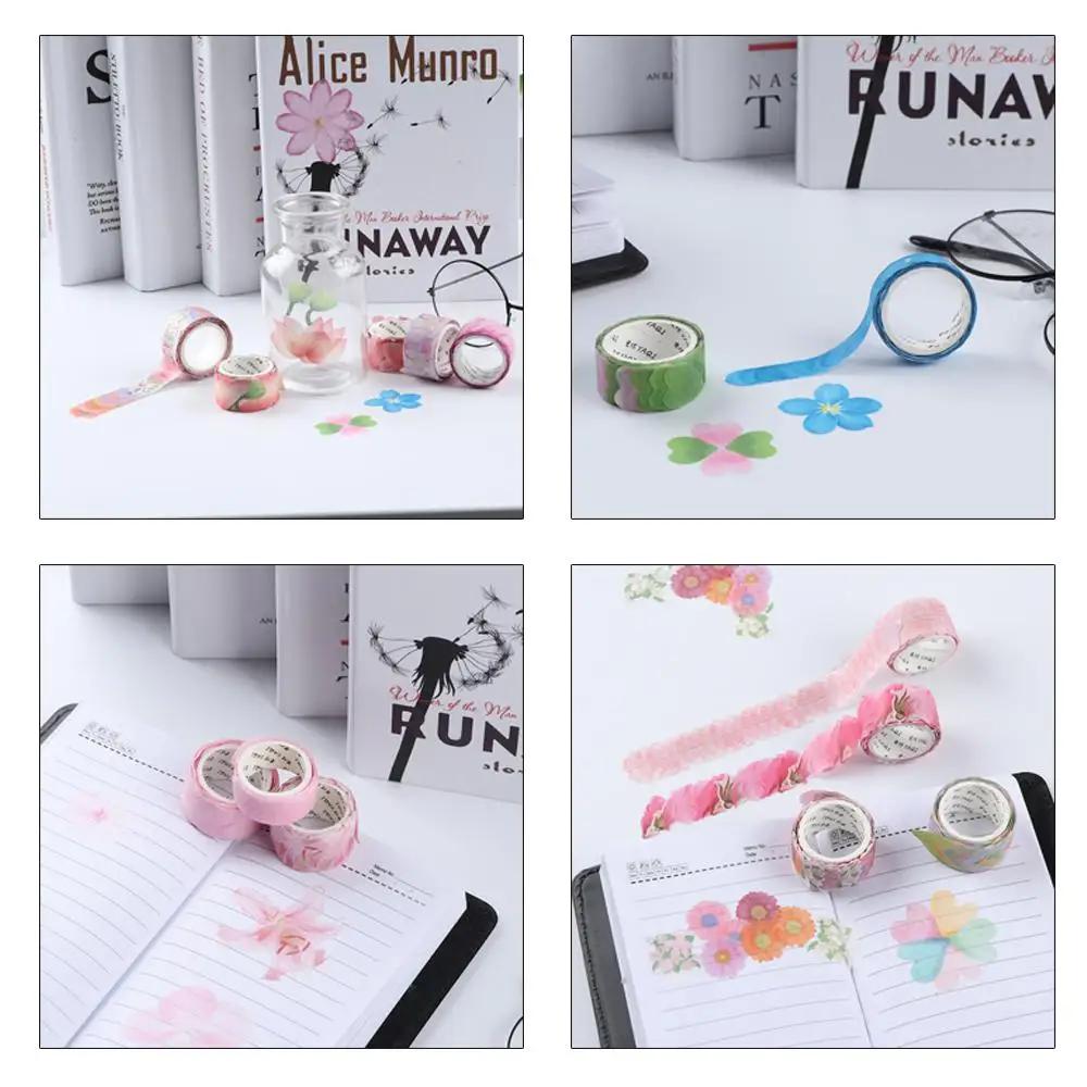 200PCS DIY Decorative Stylish Masking Tape Sticky Paper Flower Petals Tape Scrapbooking