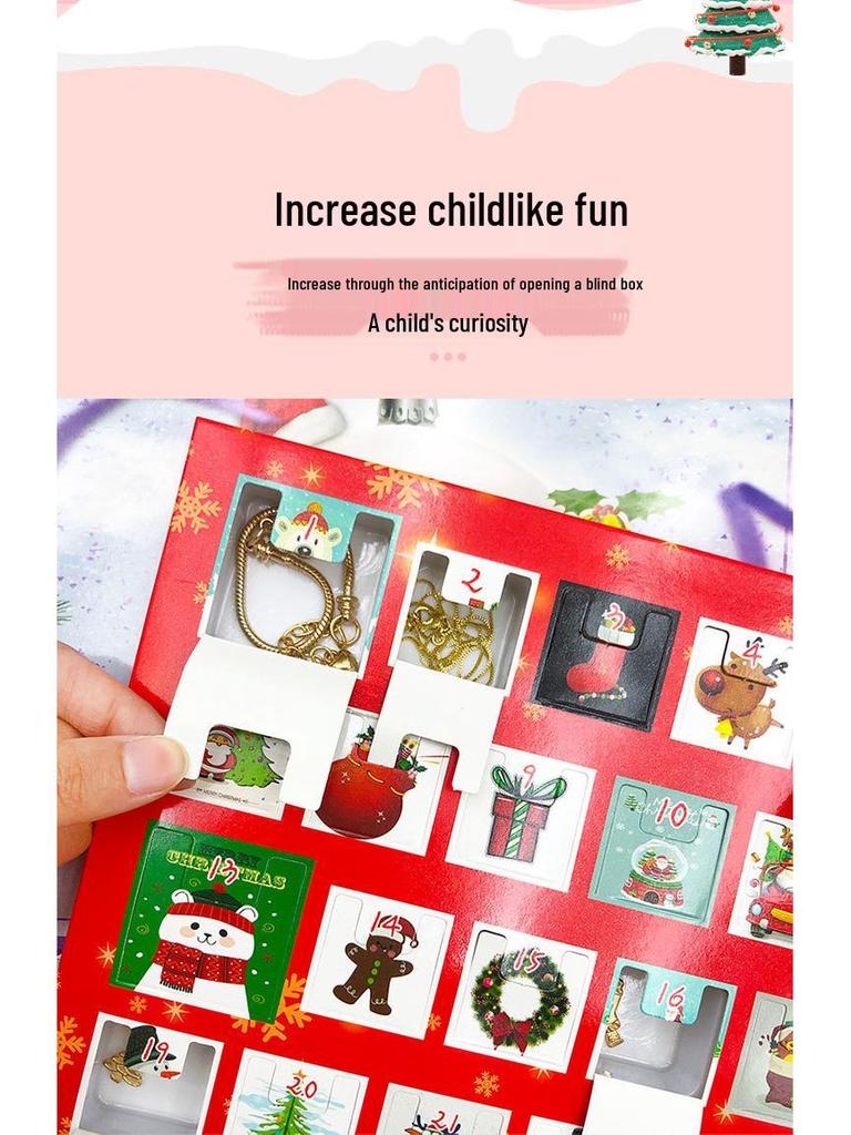 Contagem Regressiva para o Natal: Caixa de Presente Roxa com Calendário de Pulseira de Contas Douradas/Prateadas DIY