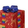 3Pcs Christmas Light Up Present Boxes Decoration Handmade Lightweight with 3 Different Sizes for