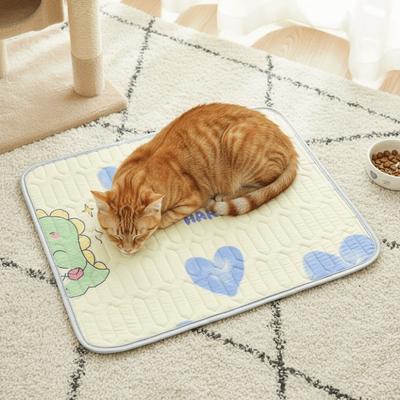 Washable Cat Latex Mat Breathable Soft Cooling Dog Mat Cool Feeling Comfortable Cat Sleeping Cushion Pet Sleeping