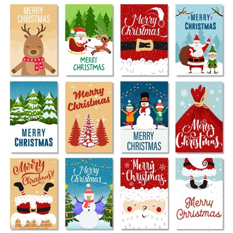 Sticker Christmas Card for Men Women Mom Dad Husband Wife Grandma Grandpa Son Daughter Greeting Santa Christmas Cards