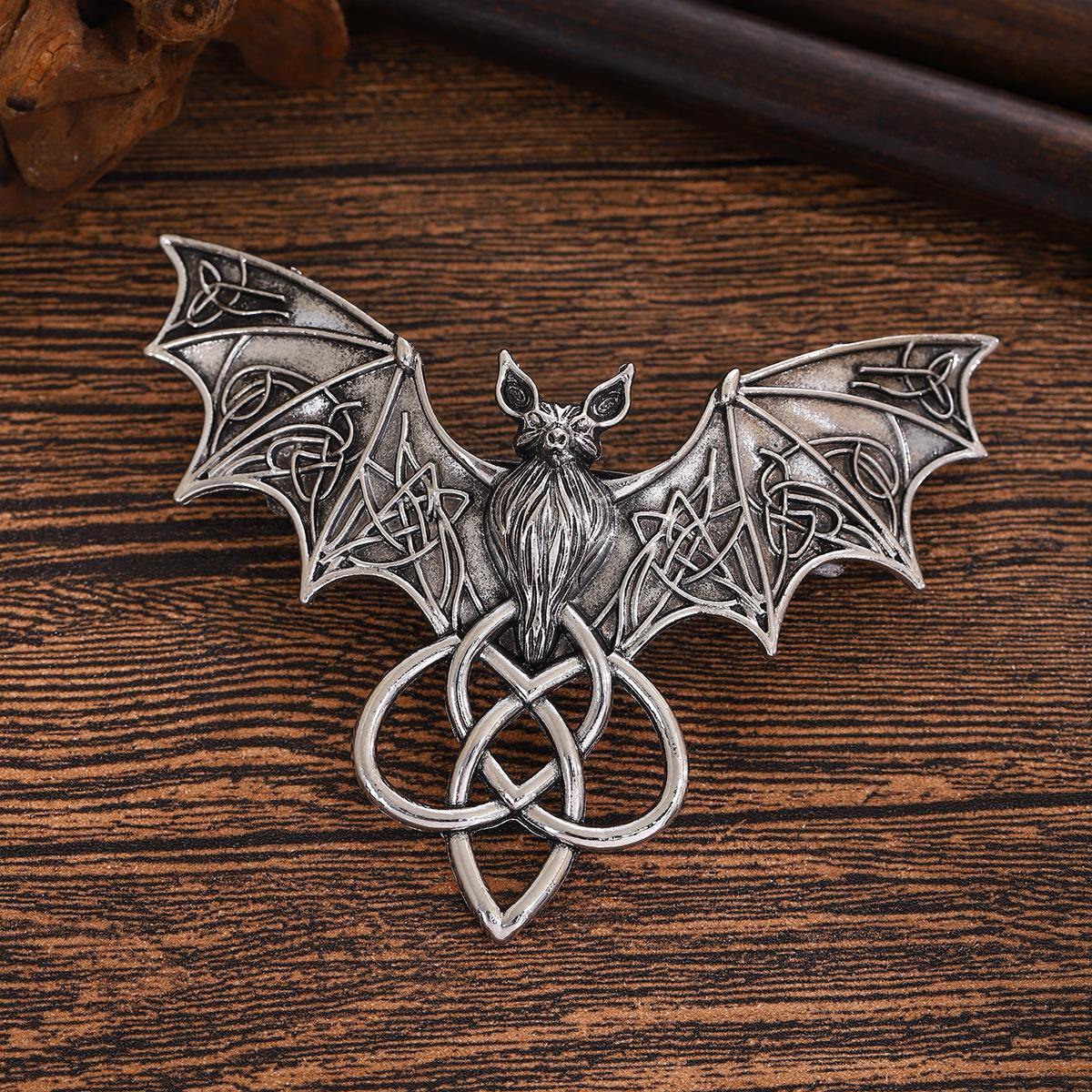 Retro Gothic Viking Celtic Knot Bat Hair Clip - Norwegian Style Party Accessory A0858 серебряный