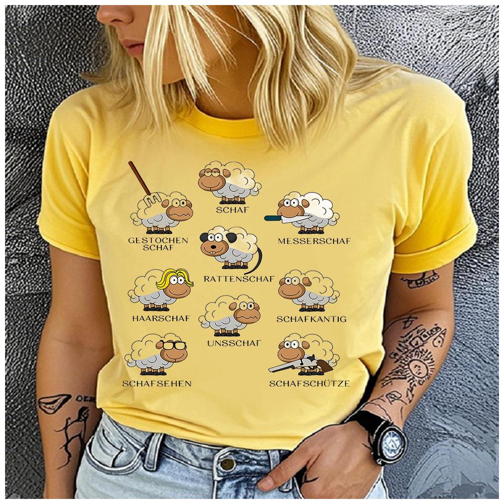 Unisex Polyester 100% Funny Slogan T-Shirt Printed Loose round Neck Casual Short Sleeve Fashion Top for Summer S