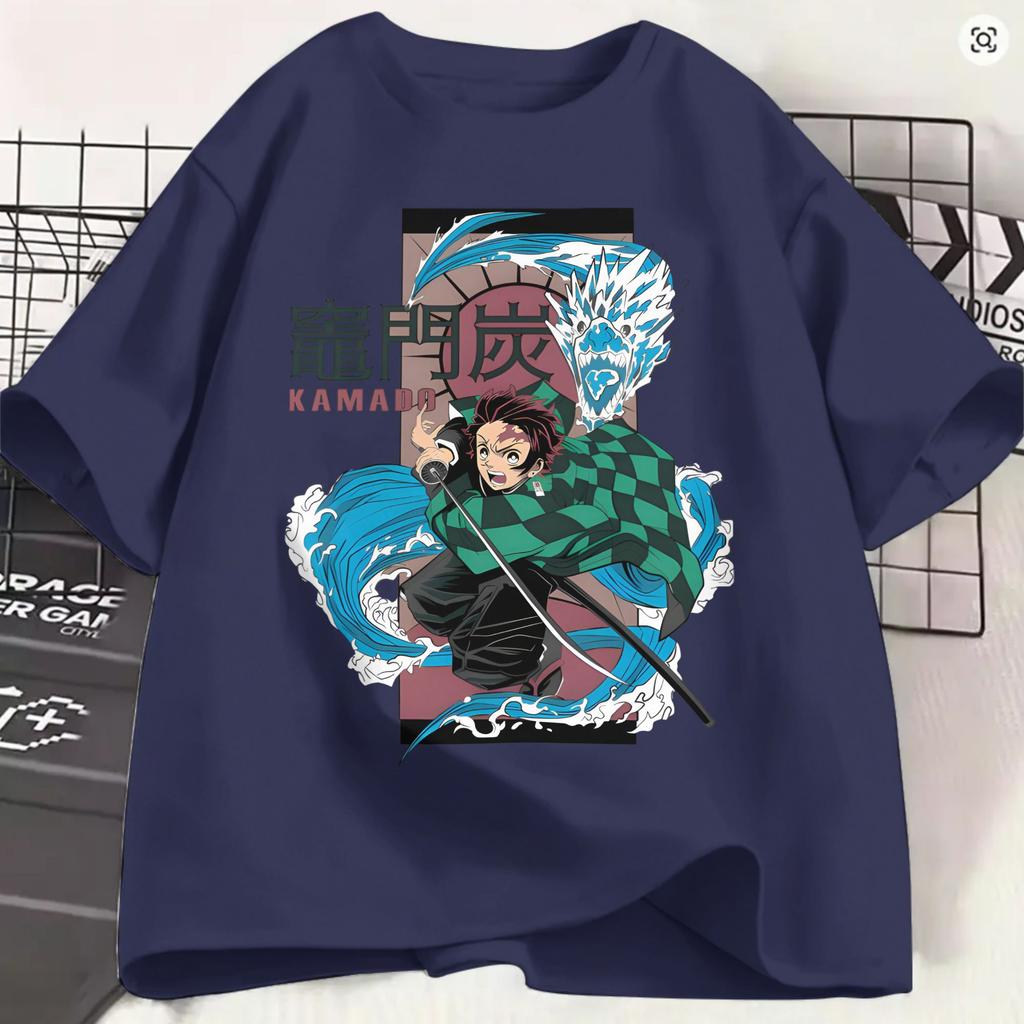 Kamado Tanjiro Tshirt For Unisex Demon Slayered Amazing Pure Cotton Tee Shirt O Neck Short Sleeve T Shirt Party Clothing