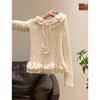 Stylish Slimming Velvet Polka Dot Long Sleeve Round Neck Top