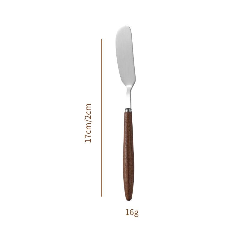 2026 Hot walnut wood handle 304 stainless steel butter knife, creative cream cheese knife, butter and jam spreading knife
