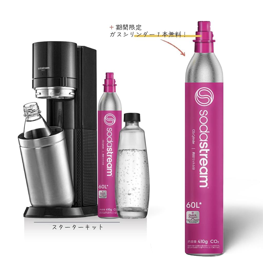 Soda Stream DUO Starter Kit White Machine 1 60L Gas 1 Bottle 1 