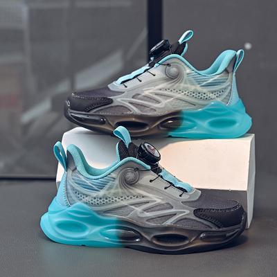 Boys' Shoes Spring and Summer New Mesh Breathable Luminous Rotating Buckle Non-slip Wear-resistant Versatile Children's Sports Shoes