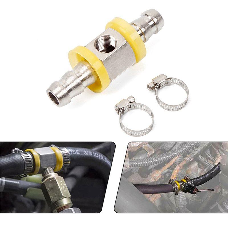 A84E-For Fuel Line Pressure Gauge Sensor Barbed Push Lock T-Fitting Adapter 3/8" For Fuel Line T-Connecting Piece