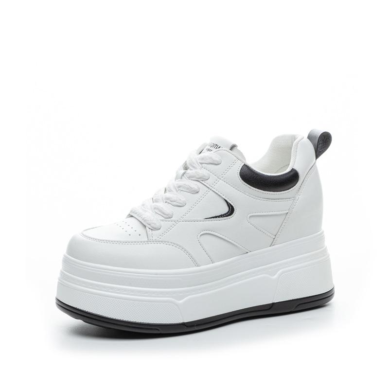 Autumn and winter women's shoes new muffin inner height increase white shoes short platform sports casual board shoes tide