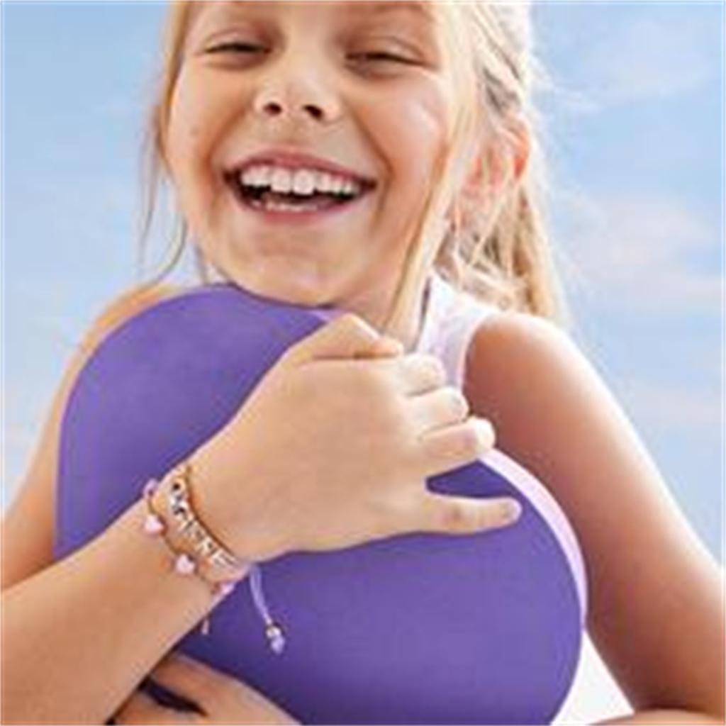 Valentine's Day children's colorful heart gradient bracelet ins fashionable and cute plated with real gold