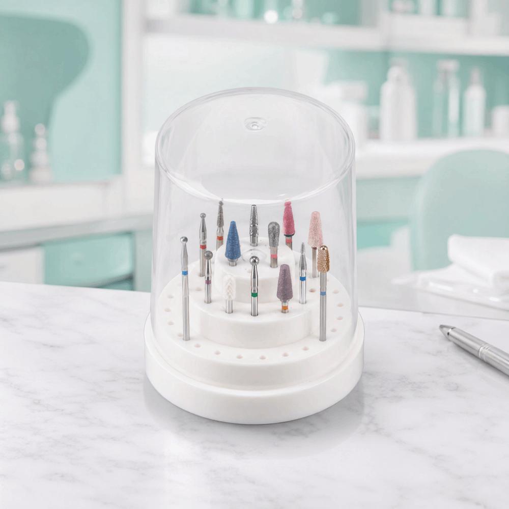 48 Slots Capacity Dustproof Storage Design Nail Drill Bit Storage Case