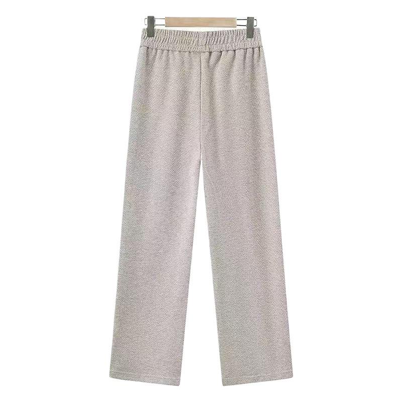 Maternity High-Waisted Wool Wide-Leg Pants - Elastic, Plus Velvet, Thickened for Autumn & Winter