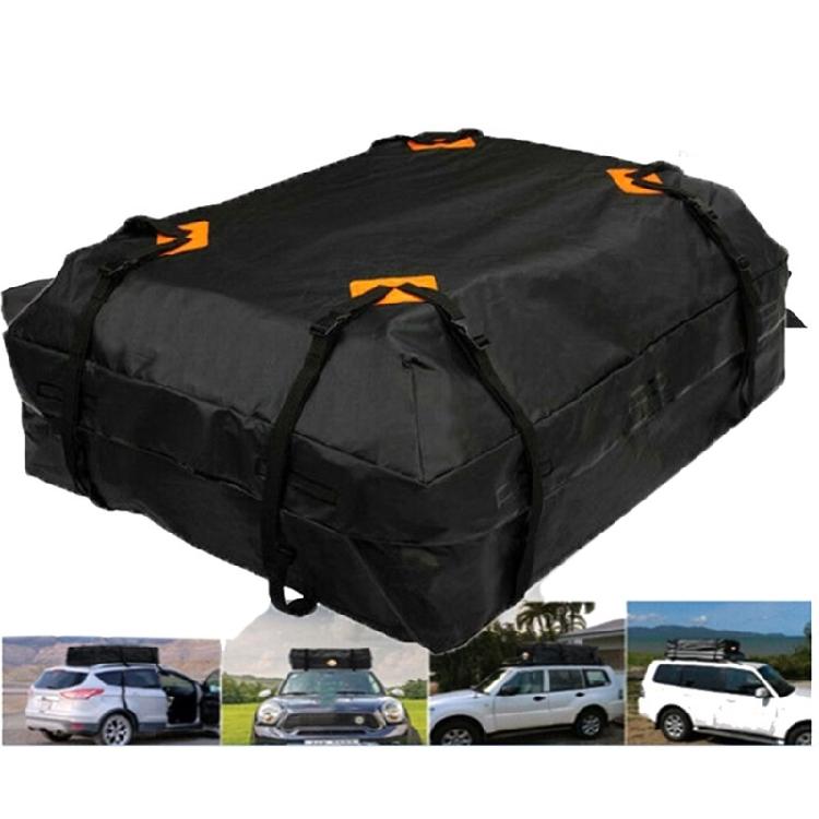 Heavy Duty Car Roof Organizer Bag Waterproof Oxford Storage Cube Bag with Strong Strap For Long Distance Travel Outdoor