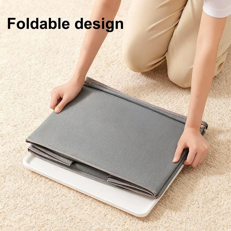 1Pc Foldable Oxford Fabric Shoe Organizer With Lid Dustproof Storage Box For Shoes Clothes Accessories Home Organization