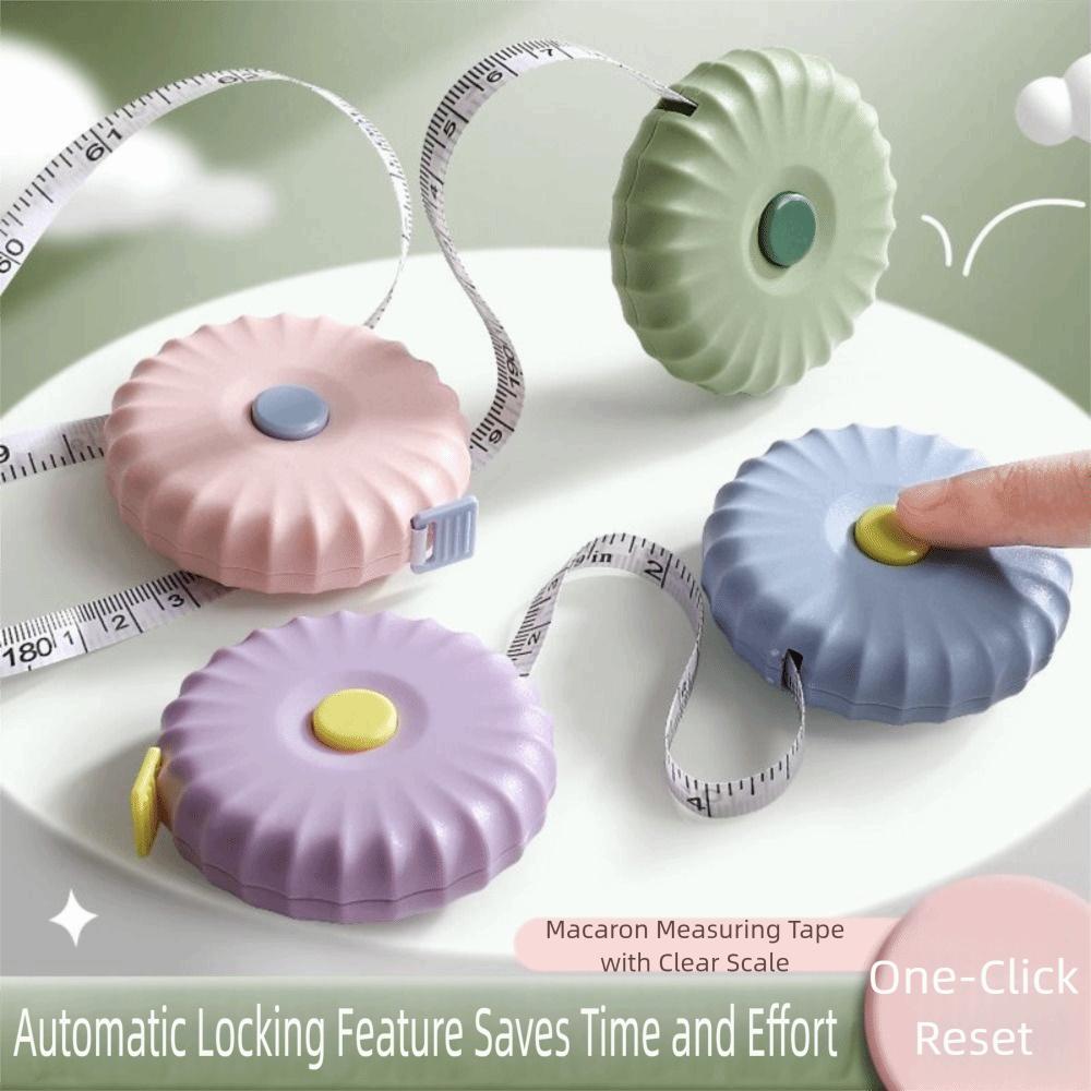 

4pcs Portable Mini 2M Tape Measure Multifunctional One Click Rebound Clothing Tailor Ruler Soft Leather Ruler Home Office Use