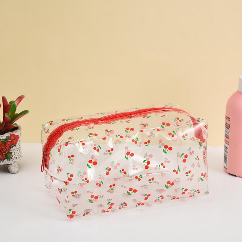 

1Pc Creative Design Transparent Makeup Case For Women Sweet Bag Organizer Cute Large Capacity Cosmetic Bag Portable Lipstick Bag A