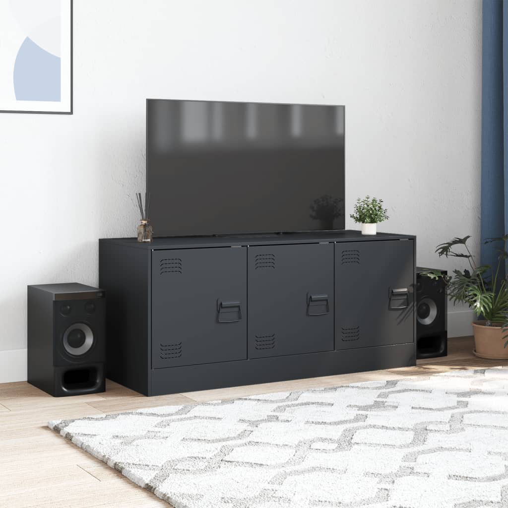 Vidaxl Szafka Pod Telewizor, Antracytowa, 99X39X44 Cm, Stalowa