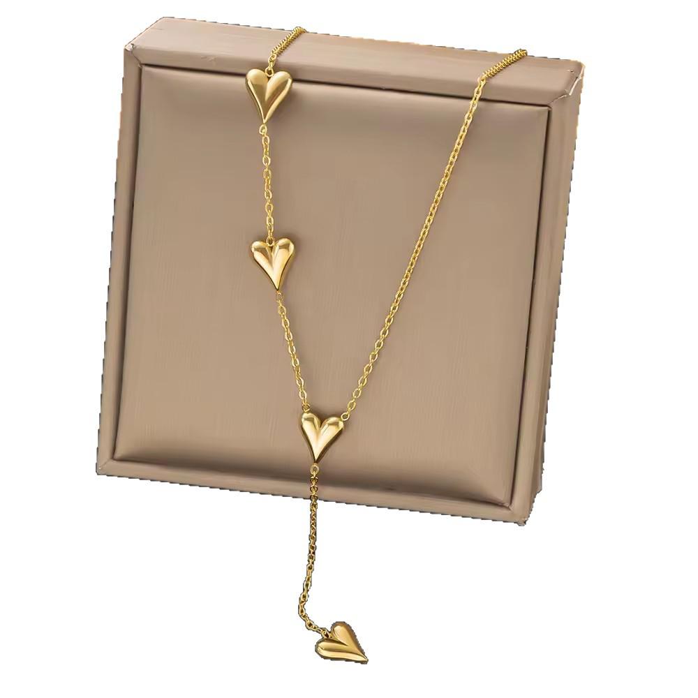 Elegant French Heart Necklace: Stylish, Versatile Titanium Steel Jewelry