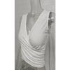 Women Sexy Cross Wrap Ruched Solid Crop Tank Top Slim Fit
