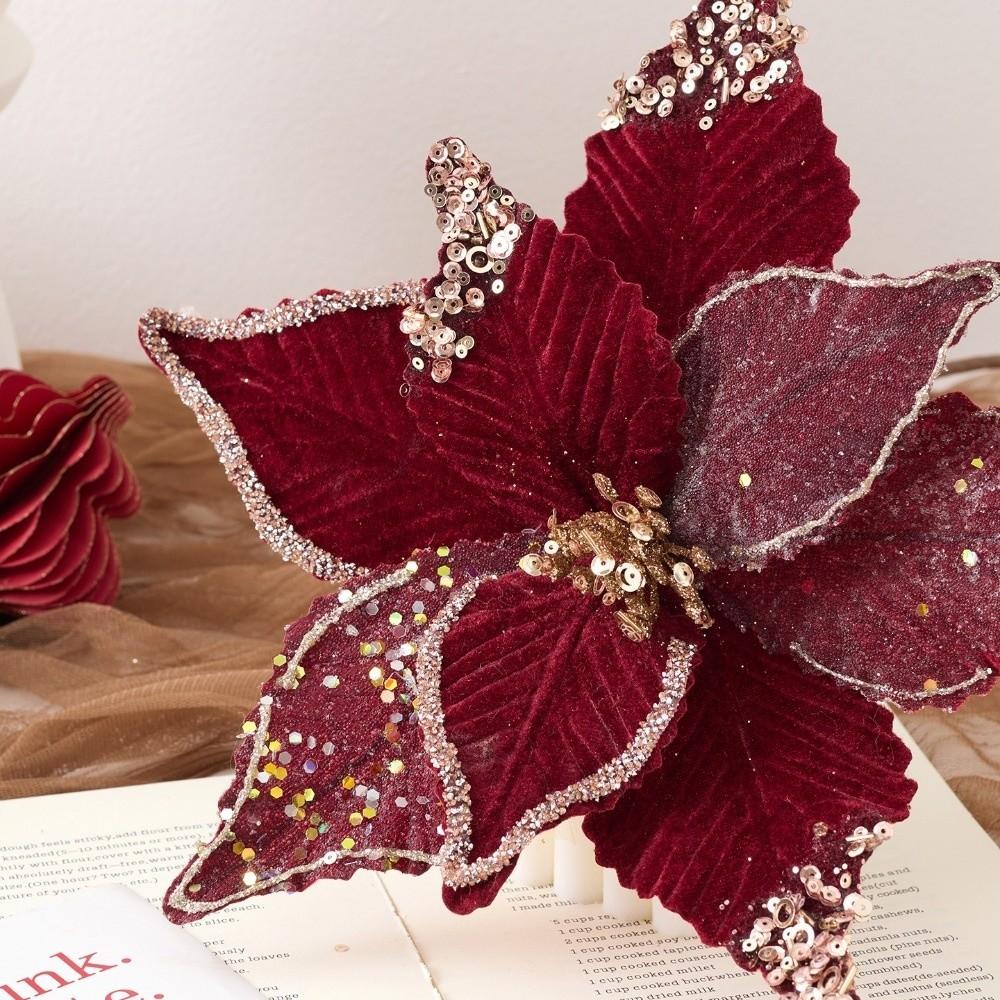 Glitter Christmas Glitter Flower Sequins Sequins Flower New DIY Christmas Flower  Home Decoration