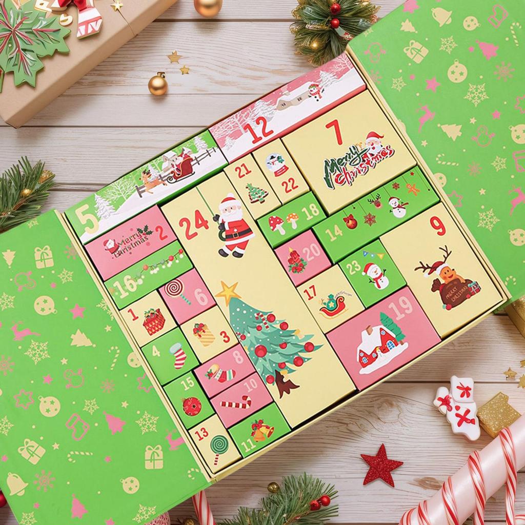 24-Day Christmas Calendar Advent Boxes 2025 Empty Calendars Advent Box to Fill Holiday Case Christmas Advent Calendar Decoration
