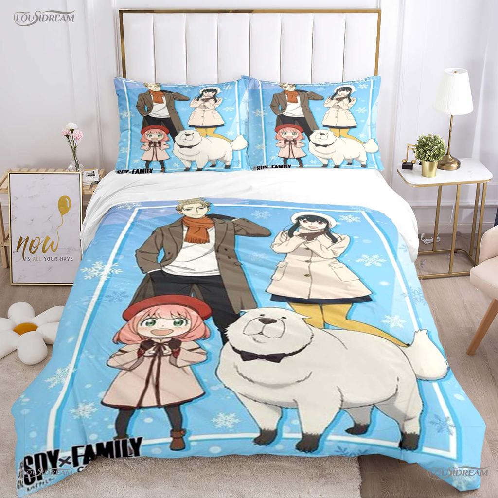 Cute Spy X Family Cartoon All Season Duvet Cover Comforter Bedding Set Soft Quilt Cover And Pillowcases Single/Double/Queen/King