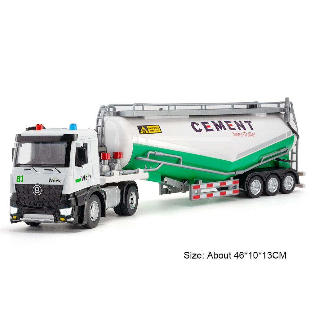 1:18 Extended Dust Transport Vehicles Rescue Car Model Diecast Alloy Toys Doors Opened With Sound Light Truck Children's Fun Toy
