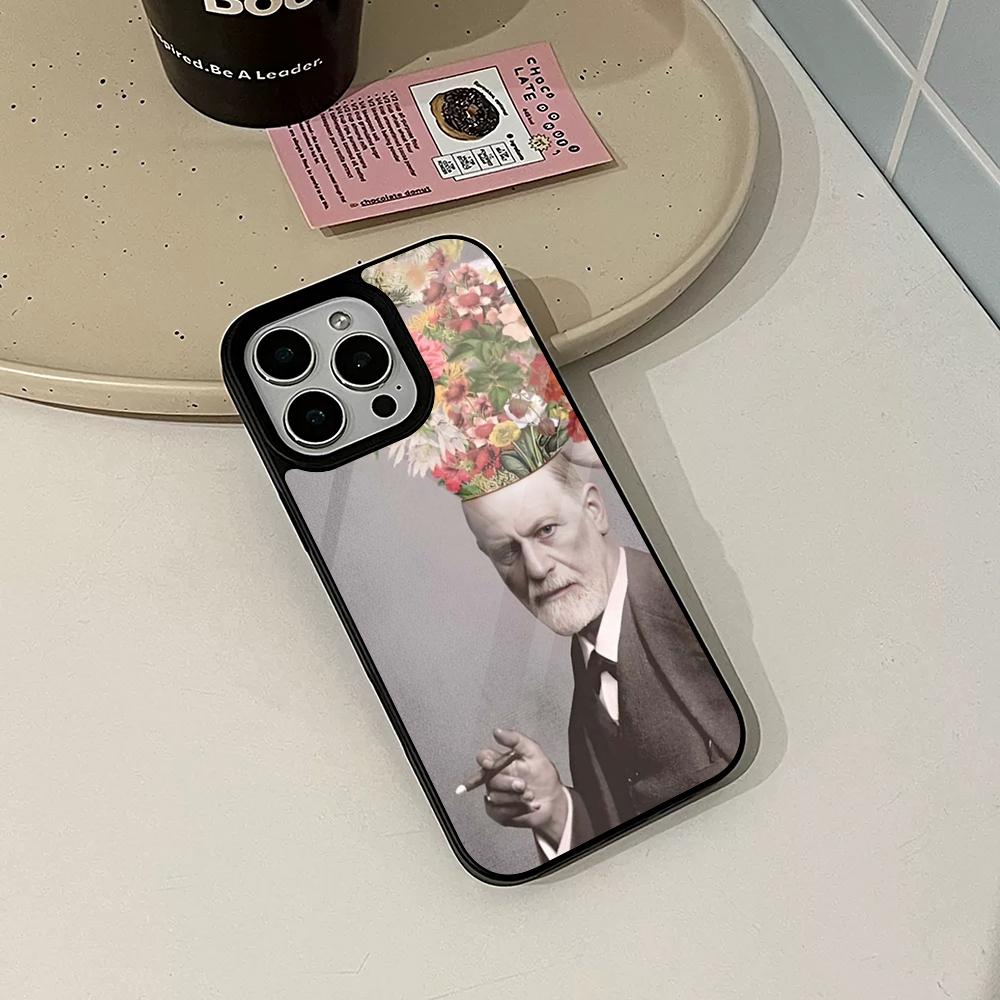 Sigmund Freud Phone Case for Iphone 17 16 15 14 Air 13 12 11 Pro Max Mini Plus Fundas Shell PC+TPU Cover