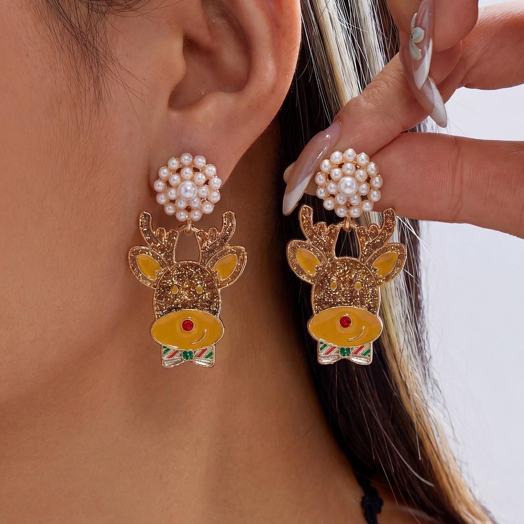 Kreative Niedliche Tier Grüne Frosch Kröte Ohrringe Für Frauen Lustiger Frosch Trägt Einen Weihnachtsmannhut Piercing Ohrring Weihnachtsfeier Schmuck