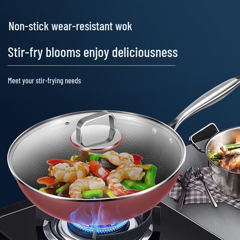 SUPOR 30cm Stainless Steel Round Bottom Wok