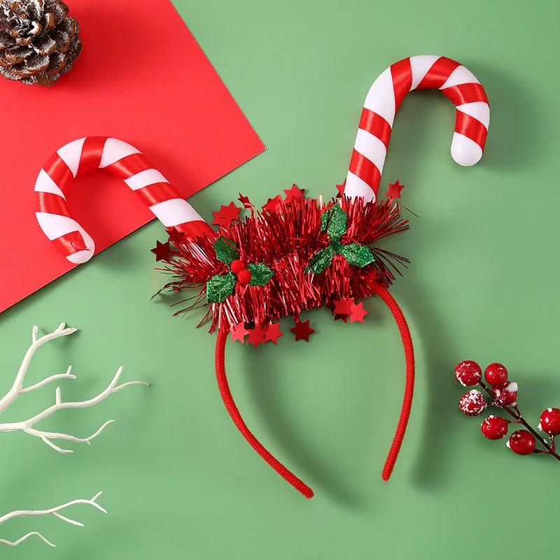 Christmas Headband LED Lights Christmas Gifts Snowflake Xmas Tree Hair Band Christmas Decorations for Girls Women New Year Gifts