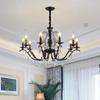Retro Iron Chandeliers E14 Bulb Led Crystal Pendant Lamp Black Living Room Dining Room Chandelier European-Style Lighting Lustre