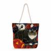 Flower Cat Print Thick Rope Single-shoulder Beach Bag 7262