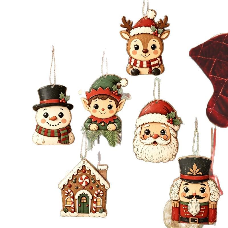 Wooden Christmas and Halloween Hanging Ornaments Laser Cut Pendants 3 Mm or 5 for Holiday Decoration
