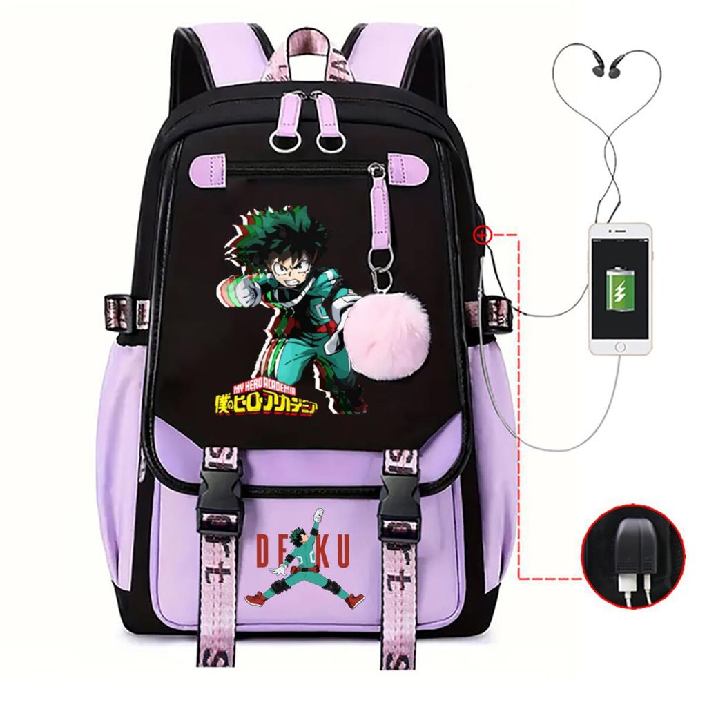 Teen Trend Animation Schoolbag Korean Version Backpack Male New Contrasting Color Simple Middle School Student Backpack