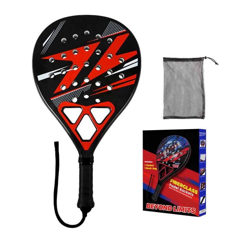 Lightweight Paddle Tennis Racket Training - ABS Fiberglass Frame High Rebound Adult Use Includes Mesh Bag Single Paddle, Racket