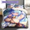 Anime-Muster Bettwäsche Steppbettdecke Set Bettbezug Kissenbezug Heimdekoration Geburtstagsgeschenk (1 Bettbezug + 2 Kissenbezüge, ohne Füllung)