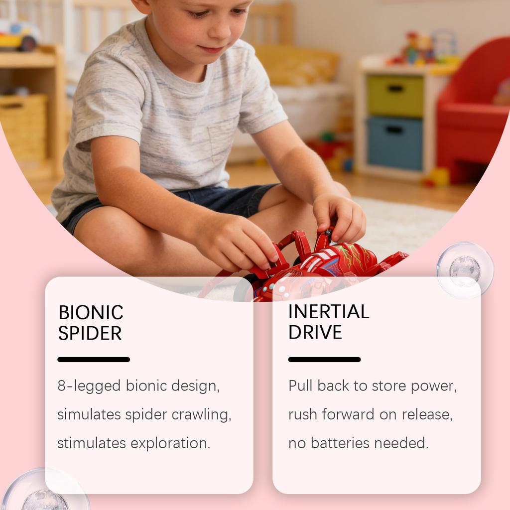 Christmas Spider Inertia Toy Car Pull Back No Battery Portable Interactive Play Toy For Kids
