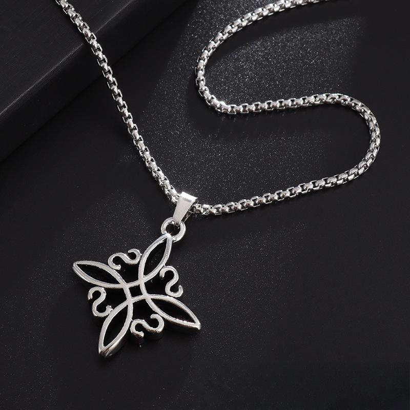 Simple and Versatile Stainless Steel Square Celtic Knot Pendant Necklace