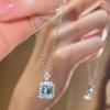 Ice Blue Rhinestone Perfume Bottle Necklace – Elegant Clavicle Chain Gift for Women