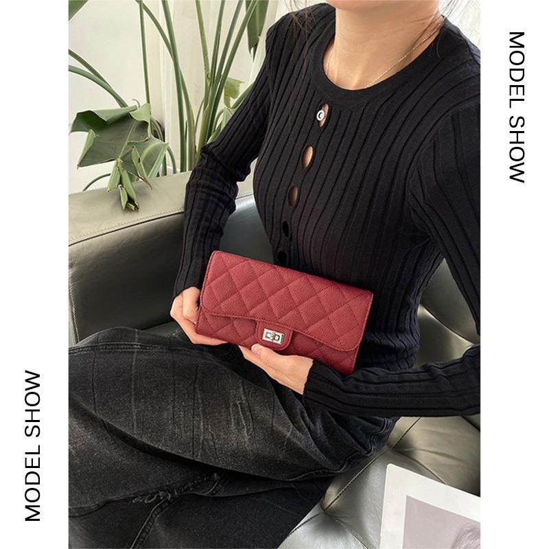 Genuine Leather Caviar Crossbody Bags For Women Diamond Quilted Small Shoulder Bag With Ball Chains Lock Handbag Silver-tone Purse No Logo