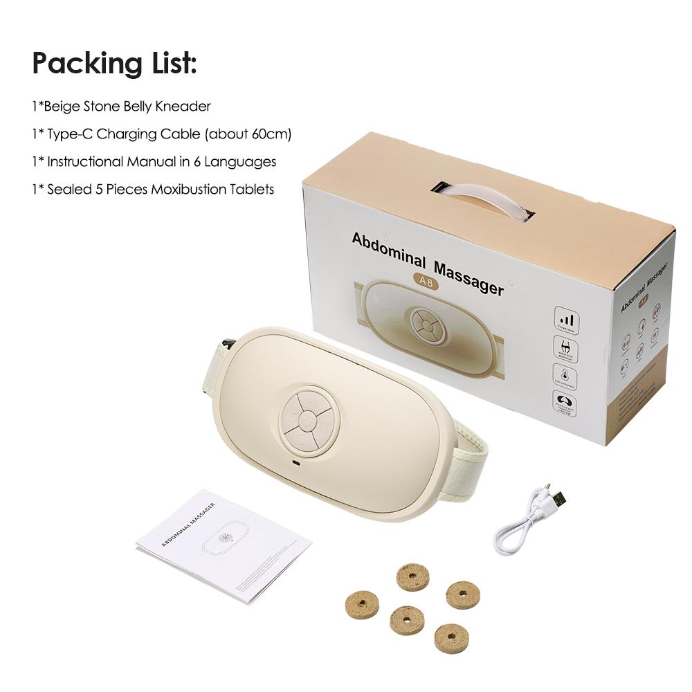 Intelligent Abdominal Massager Bianshi Moxibustion Waist Lumbar Spine Hot Compress Heating Charging Massager Double Turntable