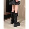 Versatile British Style Thick Soled Long Boots for Women  New Autumn Height Increasing and Slimming Knight Boots