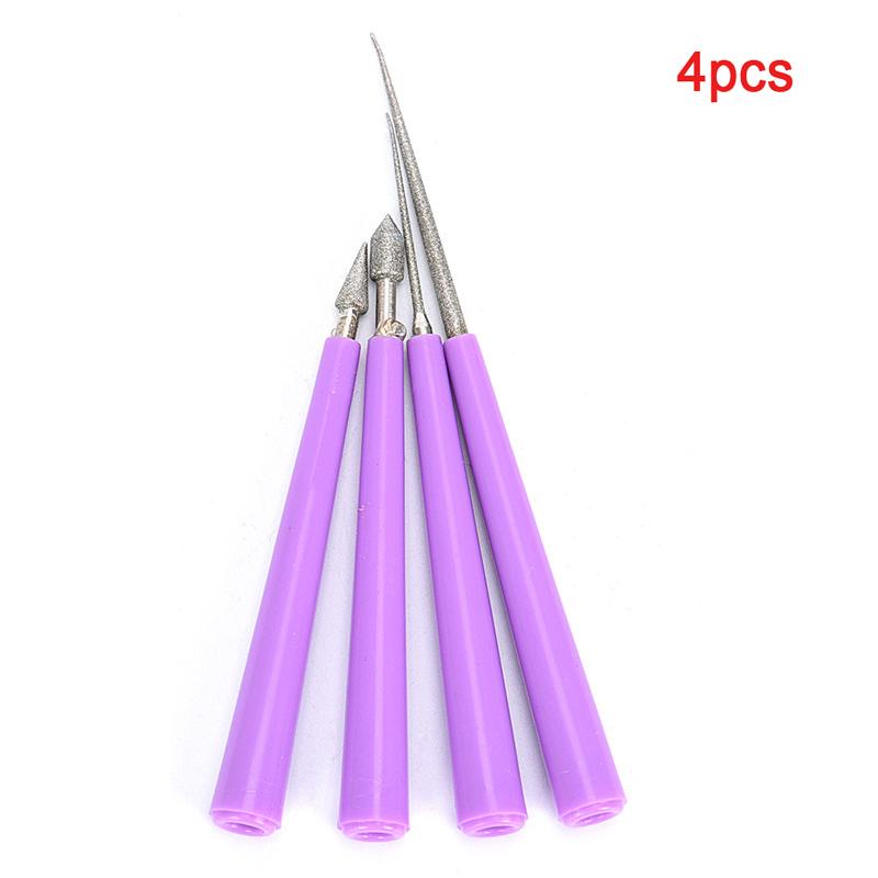 

4 шт. фиолетовый набор инструментов для изготовления стеклянных бусин с бриллиантами и жемчугом, расширитель для бисероплетения, инструмент для увеличения отверстий, набор инструментов для ручного творчества по дереву