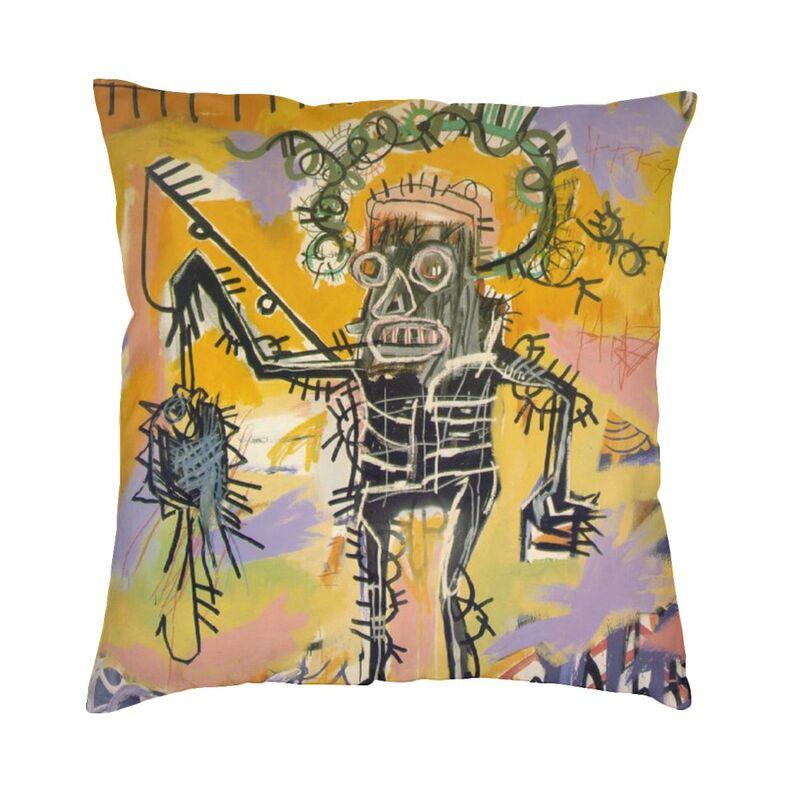 Basquiats New York Street Graffiti Cushion Cover 60x60cm Polyester Throw Pillow Case for Sofa Square Pillowcase Home Decorative