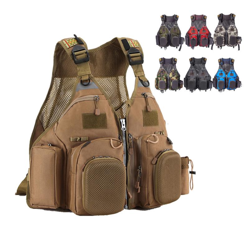 D22 Double Use Fly Fishing Vest Breathable Mesh Polyester Jersey Ocean & Freshwater Use Outdoor Lure Fishing